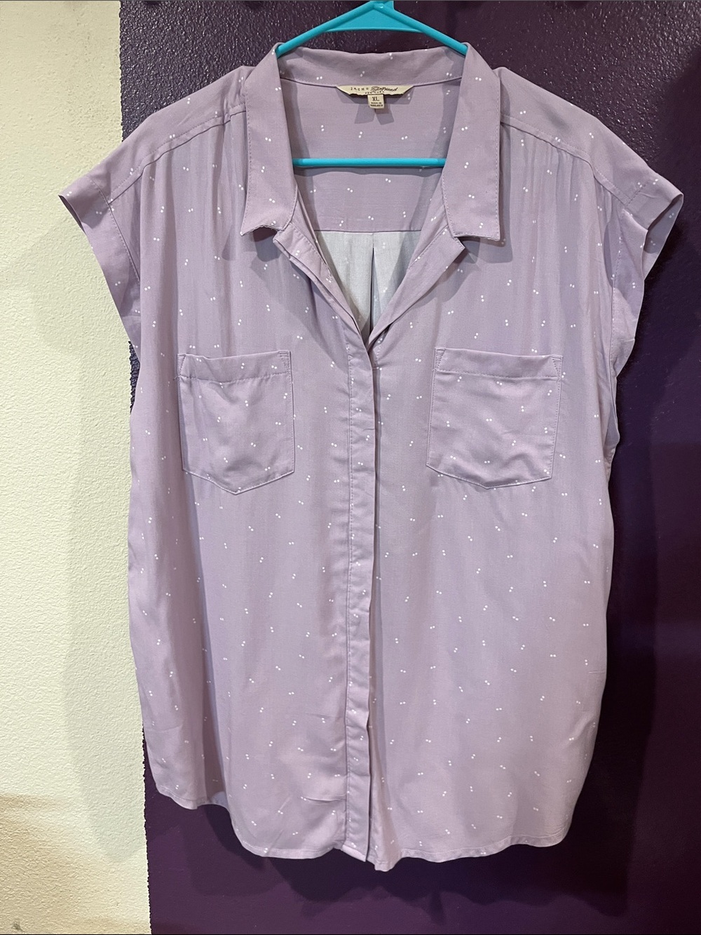 Jachs Light Lavender Cap Sleeve Button-Down Shirt